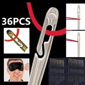 12/24/36 шт. слепая игла для пожилых людей с боковым отверстием для ручного домашнего шитья из нержавеющей стали для шитья ненужная резьба ювелирные изделия своими руками