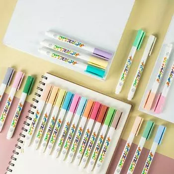 12/24 цвета цветной маркер Morandi, маркеры с кисточкой и тонким наконечником, водостойкие и быстросохнущие маркеры для наскальной живописи, керамики, стекла, дерева, ткани