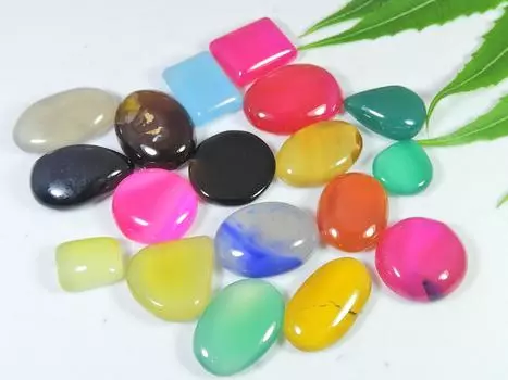 12-24 мм многоцветный оникс смешанной формы кабошон драгоценный камень россыпью 18 шт. лот 274 карата. РQ-2542