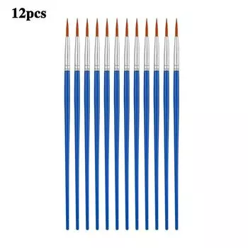12/24 Pcs Painting Brushes Set Art Round Flat Hair Nylon Hair Paint Brush Pen For Oil Acrylic Watercolor School Art Supplies
