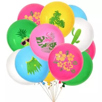 12/24 шт 12 дюймов гавайские шары фламинго ананас смешанные латексные шары тропический луау летние украшения для дня рождения вечеринки 12pcs