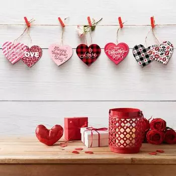 12/24 шт. бумажные подвески в форме сердца на День святого Валентина с веревкой для Дня святого Валентина, свадеб, дней рождения, вечеринок 12pcs