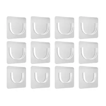 12/24 шт. Держатель для душевой штанги с сильным клеем, Высокая грузоподъемность, Водонепроницаемый, Легко устанавливается, Кронштейн для штанги душевой занавески 12pcs