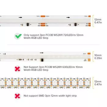 12-24 шт. FCOB прозрачные разъемы беспаечные крышки для PWM 5pin RGBW 6pin RGBCCT SPI 3pin RGBIC 12 мм FOB COB светодиодная лента