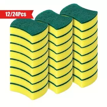 12/24 шт. Губка для мытья кухни, полотенце для посуды, губка для мытья посуды, губка для мытья посуды с защитой от царапин