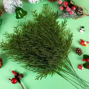 12/24 шт. искусственных сосновых веток, искусственные сосновые стебли, искусственные кедровые иголки, спицы для рождественского елочного венка, гирлянды, декора 12pcs