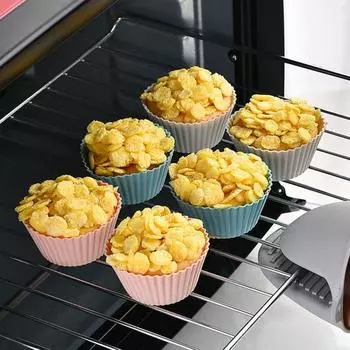 12/24 шт./компл., силиконовая чашка для кексов, круглая антипригарная форма для еды, без BPA, можно мыть в посудомоечной машине, форма для выпечки торта, кексов, кухонные принадлежности 12pcs