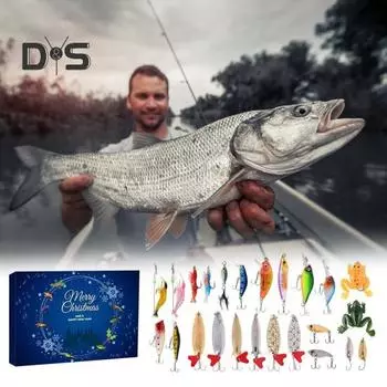 12/24 шт./комплект рыболовных приманок подарочная коробка рождественский адвент календарь искусственная приманка с крючком 12/24 дня календарь обратного отсчета рыболовные принадлежности праздничный подарок B