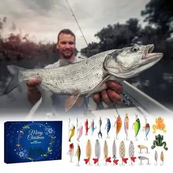 12/24 шт./комплект рыболовных приманок подарочная коробка рождественский адвент календарь искусственная приманка с крючком 12/24 дня календарь обратного отсчета рыболовные принадлежности праздничный подарок B