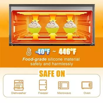 12/24 шт. многоразовых силиконовых формочек для выпечки кексов, антипригарные формочки для кексов, круглые формы для десертов, тортов, инструменты для выпечки на вечеринку 12Pcs красный