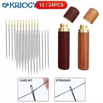 12/24 шт. потайная игла для пожилых людей с боковым отверстием для ручного бытового шитья из нержавеющей стали для шитья без иглы для шитья одежды