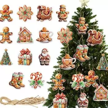 12/24 шт. Рождественские подвески, украшения для окон и автомобилей, елка, мультяшный Санта, много форм, праздничный подарок, многоцелевой зимний декор, шарм 12pcs