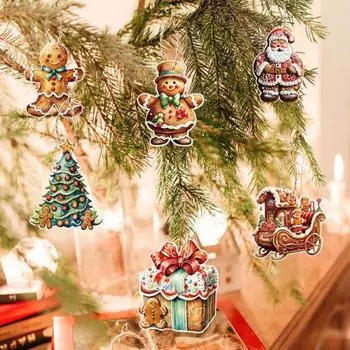 12/24 шт. Рождественские подвески, украшения для окон и автомобилей, елка, мультяшный Санта, много форм, праздничный подарок, многоцелевой зимний декор, шарм 12pcs