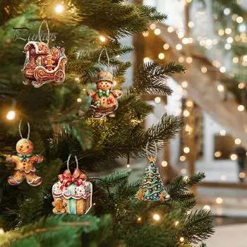 12/24 шт. Рождественские подвески, украшения для окон и автомобилей, елка, мультяшный Санта, много форм, праздничный подарок, многоцелевой зимний декор, шарм 12pcs