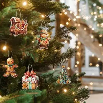 12/24 шт. Рождественские подвески, украшения для окон и автомобилей, елка, мультяшный Санта, много форм, праздничный подарок, многоцелевой зимний декор, шарм 12pcs