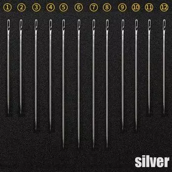 12/24 шт. швейные иглы разных размеров с боковым отверстием из нержавеющей стали для штопки бытовые ручные инструменты 12 PCS серебряный