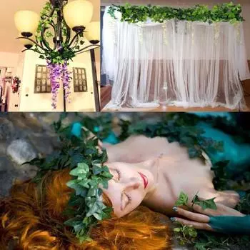 12/24 шт., висячие искусственные листья плюща, гирлянда из ротанга, виноградная лоза, растение, свадебный декор 12pcs