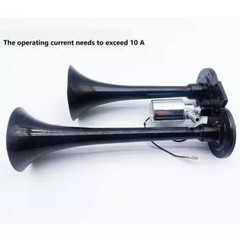 12/24 В 150 дБ воздушный гудок для грузовика, цинковый сплав двойной трубы с компрессором, супер громкий двойной электрический серебряный