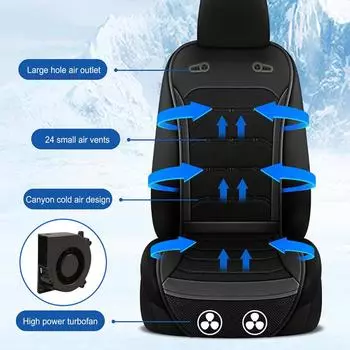 12/24 В автомобильный салонный коврик для сиденья, охлаждающая подушка, коврик для электрического сиденья автомобиля, дышащие чехлы для автомобильных сидений, подушки для автомобиля, грузовика, автофургона, внедорожника leather&Four Seasons чёрный