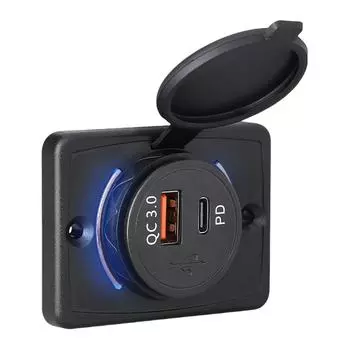 12-24 В RV USB-розетка для панели быстрой зарядки PD QC3.0 Розетка для автомобильного зарядного устройства