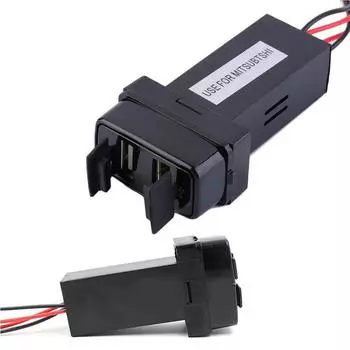 12-24 В специальное автомобильное зарядное устройство с интерфейсом USB 4.2A и разъемом USB-аудиовхода для Mitsubishi, ASX, Lancer, Outlander чёрный