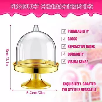 12/24pcs Mini Dessert Cupcake Stand with Lid Chocolate Candy Cake Display Holder For Birthday Party Wedding Decoration Supplies 12pcs серебряный