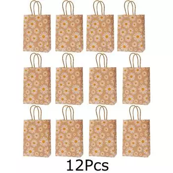 12/24PCS Reusable Decorative Gift Sacks Durable Flat Base Gift Packaging 21x15x8cm 12pcs