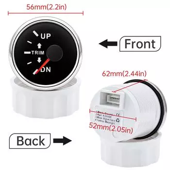 12~24 В 2 52 мм морской индикатор дифферента, индикатор наклона дифферента вверх вниз IP67 водонепроницаемый подвесной лодочный индикатор дифферента с красным светодиодным указателем