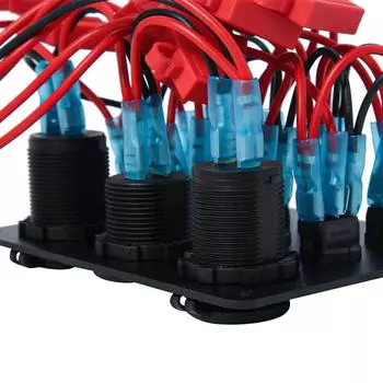 12 24V 8 Gang Dual USB Charger Car Push Button Toggle Switch Panel Circuit Breaker For Car RV Truck ATV UTV Camper Caravan красный