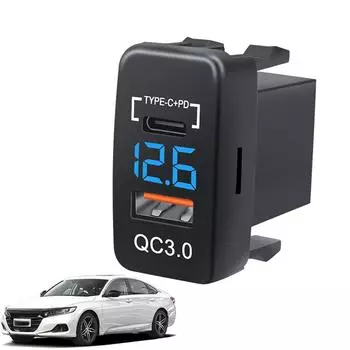 12-24V Auto Mobile Phone Charger Adapter Fast Charging QC3.0 Type C PD Car Socket Charger Dual USB Ports Power Socket Adapter красный