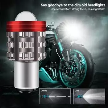 12-24V Motorcycle Headlight LED H4/H6 BA20D Hi/Low Dual Colors with Angel Devil Eyes Headlight Projector Lens Bulbs