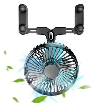12/24V Rear View Mirror Auto Fan 3 Speeds USB Car Cooling Fan 360 Degree Adjustable Electric Fan Low Noise Auto Ventilation Fan