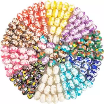 12/25/50/100 шт. Европейские бусины с большими отверстиями, ассорти из европейских бусин для рукоделия, разноцветные хрустальные бусины Lampwork, подвески для браслетов, изготовление ювелирных изделий 12pcs