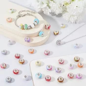 12/25/50/100 шт. смоляные европейские бусины оптом 14 мм бусины с большими отверстиями ассорти большие смоляные цветные бусины-разделители изготовление ювелирных изделий браслет-ручка своими руками 12pcs разноцветный