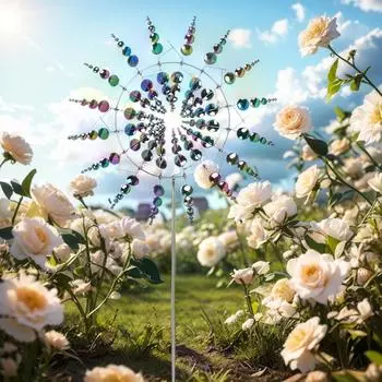 12,2-дюймовый кинетический металлический ветряной вертушка, нержавеющая кинетическая ветряная мельница, водонепроницаемые украшения для газона, ветряной вертушка для двора и сада серебряный