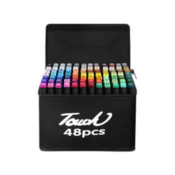 12/30/40/60/80 шт. художественная кисть с двойной головкой, маслянистая ручная роспись, ручка-маркер, студенческий эскиз, цветной маркер 12 colors чёрный