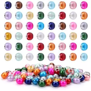 12/30/60 шт. 15x11 мм крупные бусины с отверстиями разных цветов с серебристыми сердечниками европейские подвески подходят для браслета ожерелья 12pcs