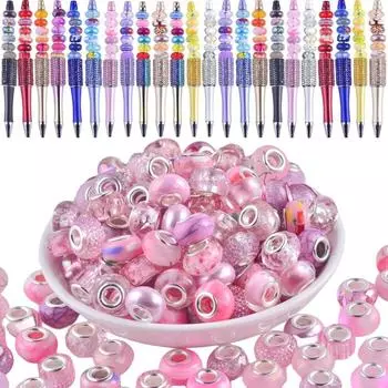 12/30/60 шт. Бусины с большими отверстиями для изготовления ювелирных изделий 14 мм Бусины с большими отверстиями для ручек Европейские бусины лэмпворк для ручек с бисером Бусины-разделители оптом 12pcs