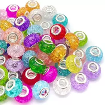 12/30/60 шт. европейские большие отверстия бусины-разделители Lampwork ассорти европейские бусины для рукоделия смешанные цвета для самостоятельного изготовления ожерелья браслета ювелирных изделий 12pcs