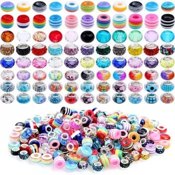 12/30/60 шт. Европейские бусины Большие бусины-разделители Бусины Lampwork Бусины со стразами для рукоделия Бусины-шармы Изготовление ювелирных изделий 12pcs
