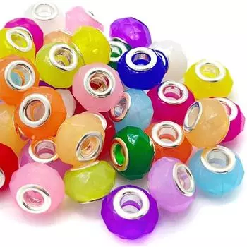 12/30/60 шт. европейские бусины-разделители Lampwork с большими отверстиями, ассорти из европейских бусин для рукоделия, разноцветные для самостоятельного изготовления ожерелий, браслетов, ювелирных изделий 12pcs