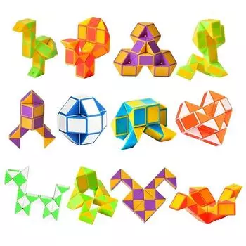 12/30 шт. головоломка складная змейка линейка головоломка куб развивающие игрушки для детей день рождения сувениры на день рождения мешки с подарками наполнитель школьная награда random color-12 pack