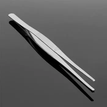 12 30cm Home Medical Garden Kitchen BBQ Tool DIY Toothed Tweezer Long Barbecue Food Tong Straight Tweezer Stainless Steel A
