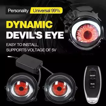 12-36 В USB динамические светодиодные автомобильные фары Devil Eyes 3 дюйма с дистанционным управлением для модернизации фар в сборе Инструменты для украшения автомобиля Аксессуары