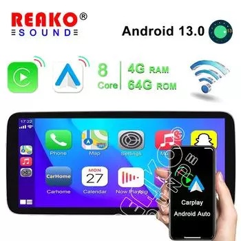 12,3-дюймовый автомобильный Android CarPlay Авто Радио Стерео Видеоплеер навигация GPS 2 din Универсальный мультимедиа для 2 DIN 9-дюймовая рамка 8-CORE 2+32