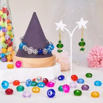 12/50/100 шт. смоляные европейские бусины с большим отверстием, граненые рондельные прозрачные бусины-разделители для браслета-цепочки «змейка», ожерелья, бисероплетения, изготовления ювелирных изделий 20pcs разноцветный