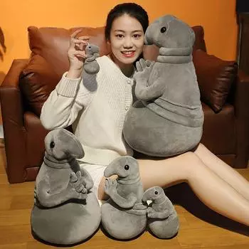 12-50 см креативная статуэтка инопланетянина Ждуна, ожидающая людей, плюшевая игрушка, уродливое украшение, брелок, рюкзак, кулон, подарок для мальчиков на праздник 12CM серый