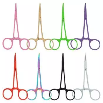 12,5 см изогнутые ножницы для животных, кровоостанавливающие щипцы для домашних животных, хирургические ножницы для ухода за собаками, зажимы для домашних животных и кошек красный