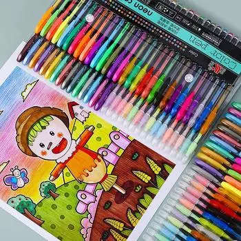 12-60 цветов, металлические блестящие гелевые ручки, корейские канцелярские принадлежности, маркер, школьная раскраска, художественные маркеры для рисования, офисные аксессуары