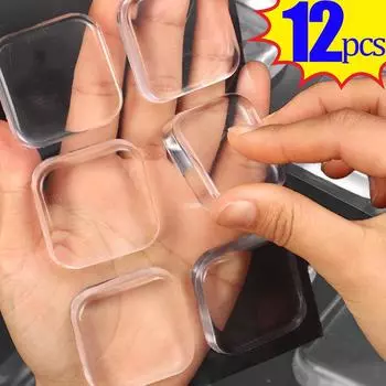 12/6 шт прозрачный ударопрочный коврик квадратный дверная ручка глушитель Snti-shock силиконовый чехол утолщенный дверной упор мебель противоударный коврик About 40x40x10mm